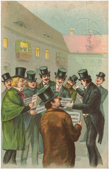 Abb. 1: »Männerchor« – Bildpostkarte mit postalischer Beförderung 1907. Quelle: Historische Bildpostkarten – Universität Osnabrück – Sammlung Prof. Dr. Sabine Giesbrecht, Kartennummer 1_2_1-009.