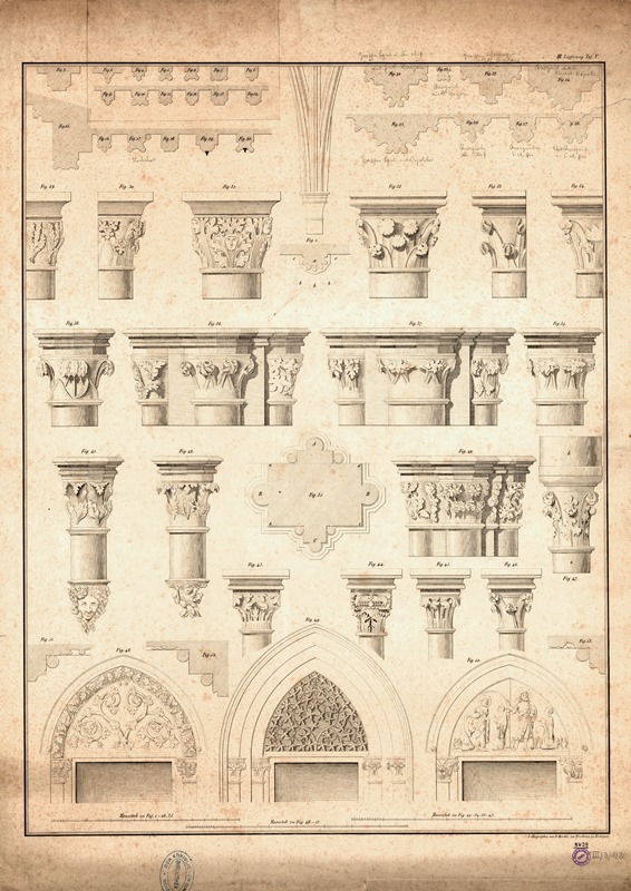 Abb. 4: Blatt aus: Johann Andreas Clemens, Friedrich Albert Immanuel Mellin und Carl Albert Rosenthal, Der Dom zu Magdeburg, Magdeburg 1831–1852, III. Lieferung, Taf. V.