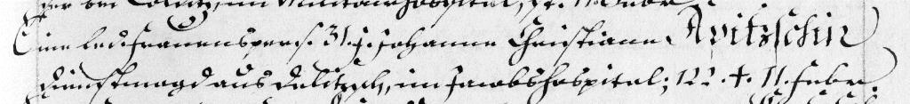 Abb. 7: Tod von Christiane Apitzsch am 11. 2. 1838; Leipzig, Stadtarchiv, Ratsleichenbücher, Bd. 40 (1835–1840).