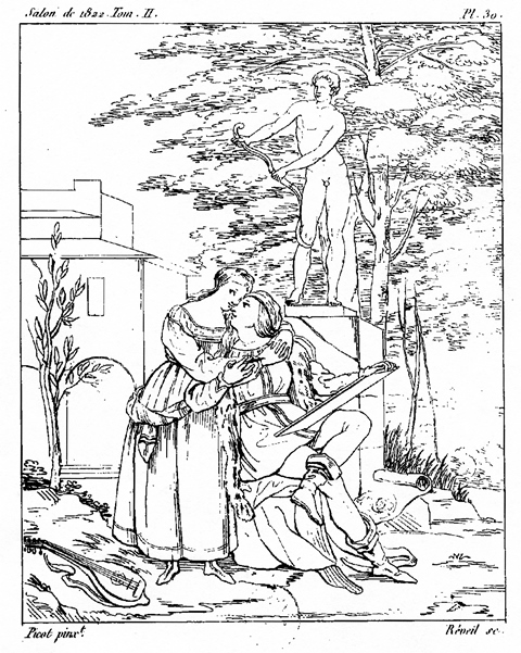 Abb. 1: Raphaël et la Fornarine, Stich von Achille Réveil, Paris 1822.