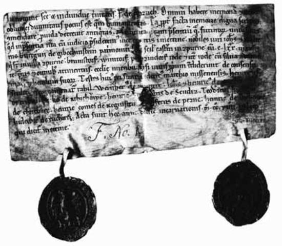 Abb. 2: Urkunde von 1209: Erste Erwähnung Eikes von Repgow