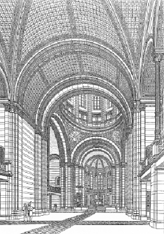 Abb. 4: Berlin, ev. Thomaskirche, 1864–1869, Inneres (aus: Karl Emil Otto Fritsch, Der Kirchenbau des Protestantismus von der Reformation bis zur Gegenwart, Berlin 1893, S. 262).